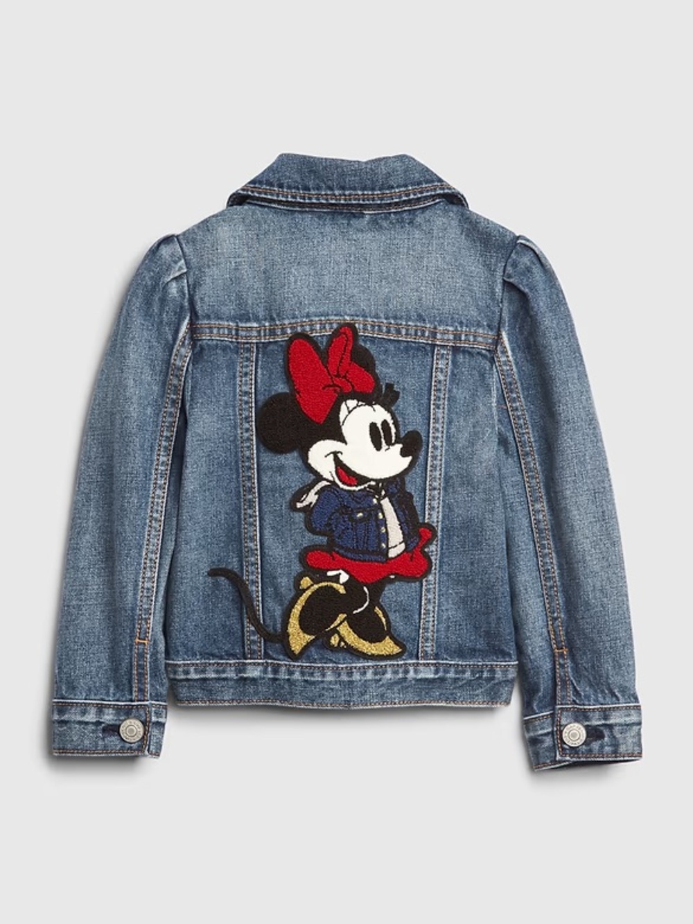 Gap Disney Girls' Denim Jean Jacket with Minnie Patch Design • Size 5
